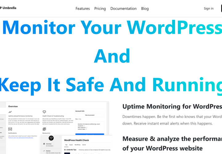 WP Umbrella: Monitor your uptime, performance, and PHP errors in one place