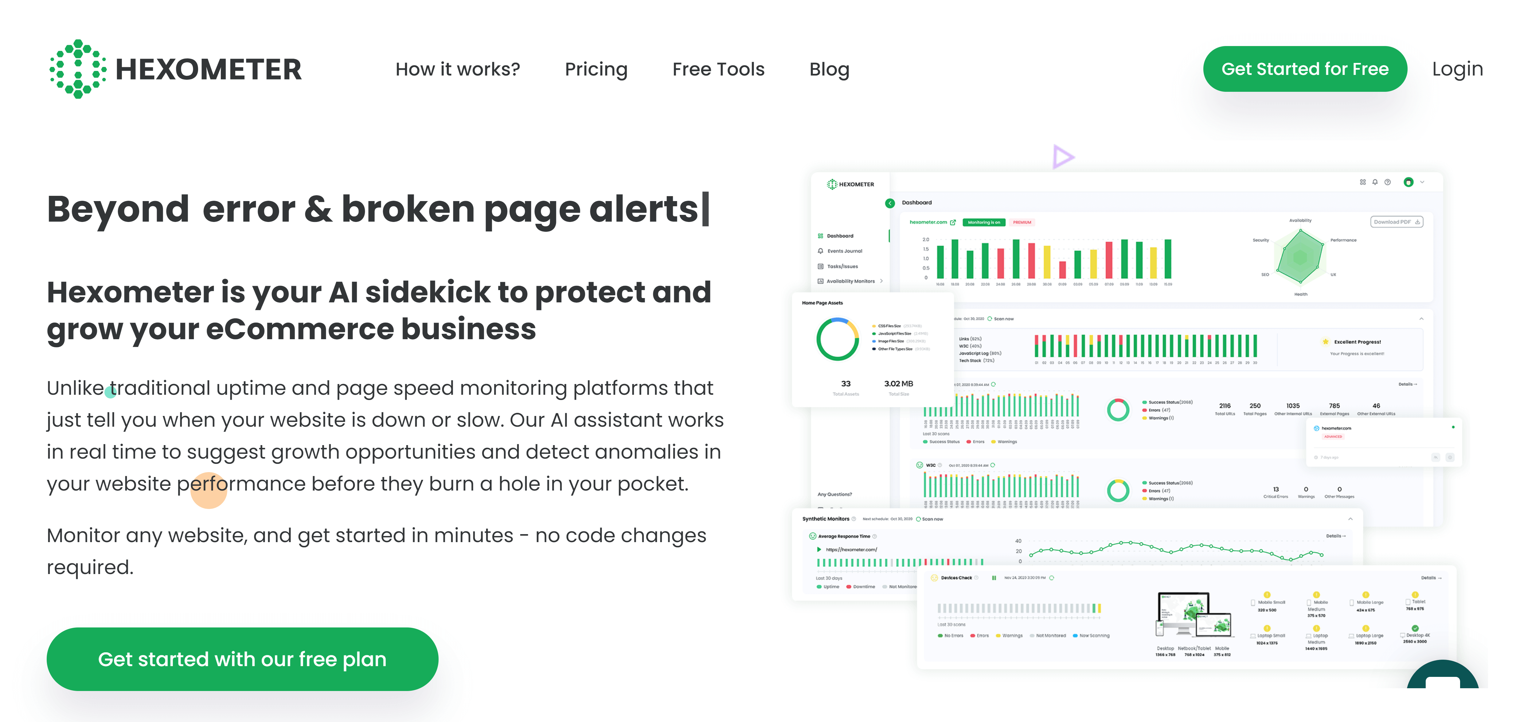 Hexometer 2.0: Monitor Website Issues and Performance Actively